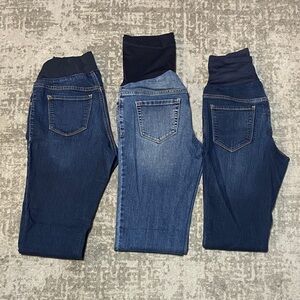 Bundle of 3 pairs of womens maternity jeans, size 2.